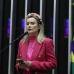 Deputada federal Júlia Zanatta (PL-SC) durante discurso no plenário da Câmara dos Deputados. Foto: Reprodução