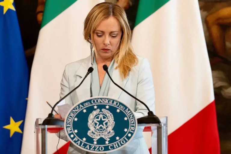 Primeira-ministra da Itália, Giorgia Meloni, em Roma [Palazzo Chigi/Agência Anadolu]