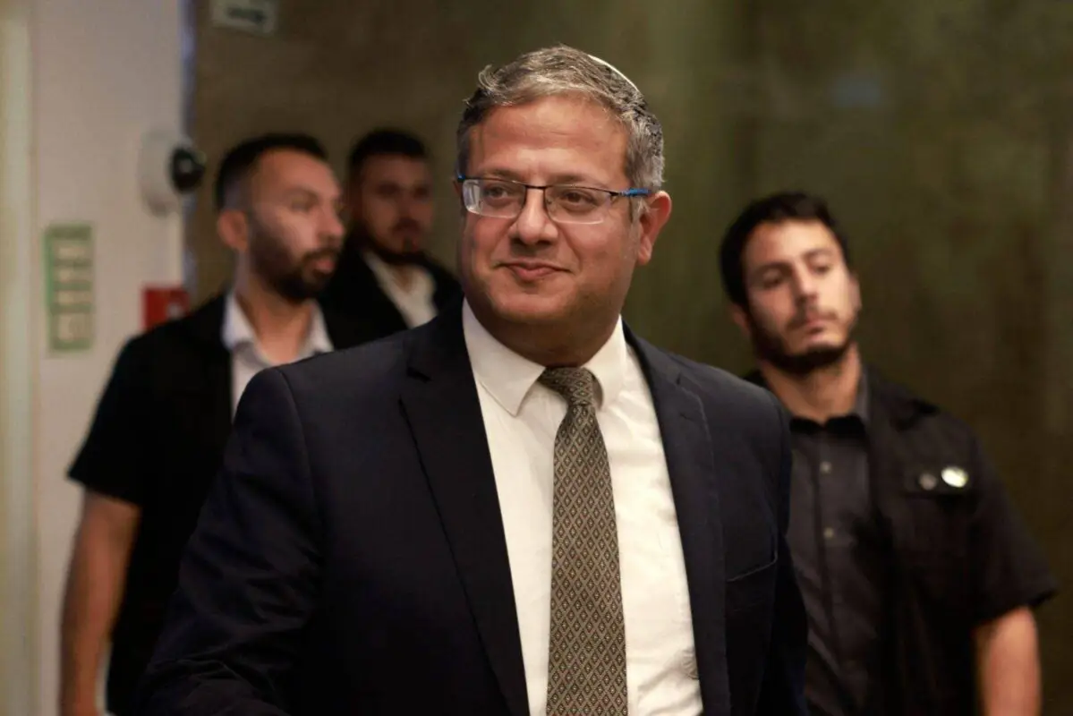 Ministro de Segurança Nacional de Israel, Itamar Ben-Gvir, em Jerusalém ocupada, 27 de agosto de 2023 [Menahem Kahana/AFP via Getty Images]