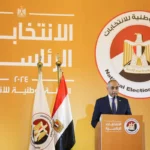 Ahmed Bendari, presidente da Autoridade Eleitoral Nacional do Egito (NEA), durante coletiva de imprensa sobre as eleições presidenciais de 2024, no Centro Internacional de Convenções do Cairo [Islam Safwat/Getty Images]