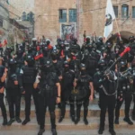 Grupo de resistência armada conhecido como Toca dos Leões, na cidade de Nablus, Cisjordânia ocupada, em 3 de setembro de 2022 [Lions' Den/Telegram]