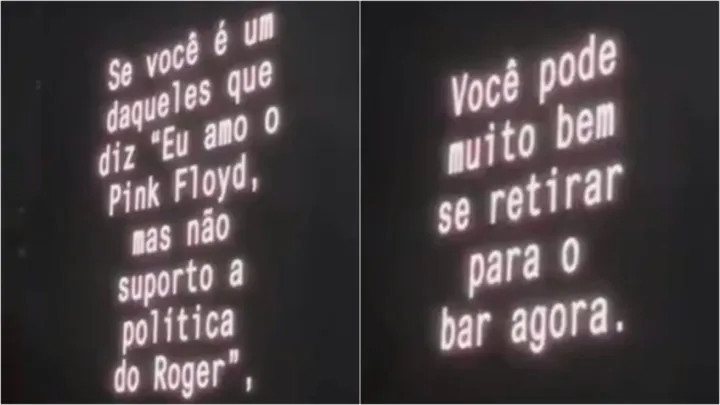 Mensagem do ex-Pink Floyd, que se reuniu com Lula, foi exibida em telão pouco antes do início de sua apresentação em Brasília