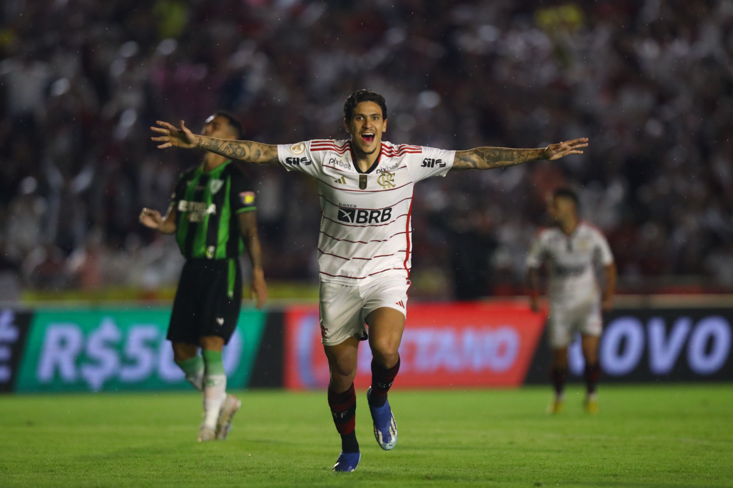 Pedro comemora seu gol pelo Flamengo - Foto: Gilvan de Souza / CRF