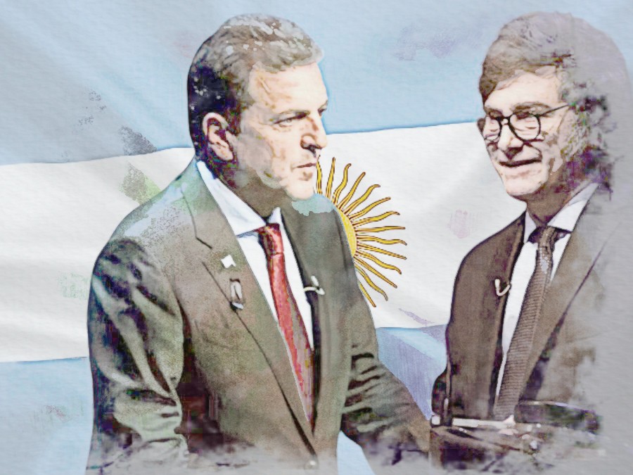 Sergio Massa e Javier Milei disputam as eleições presidenciais argentinas