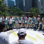 Pescadores reunidos em protesto no Rio de Janeiro, nesta sexta-feira. Crédito: 350.org