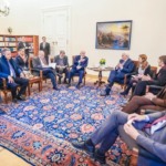 Reunião ampliada entre presidente Lula e Frank-Walter Steinmeier (Alemanha) e autoridades dos dois governos: retomada de parcerias Foto: Ricardo Stuckert