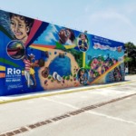 A pintura dos murais leva arte aos frequentadores do Piscinão - Prefeitura do Rio