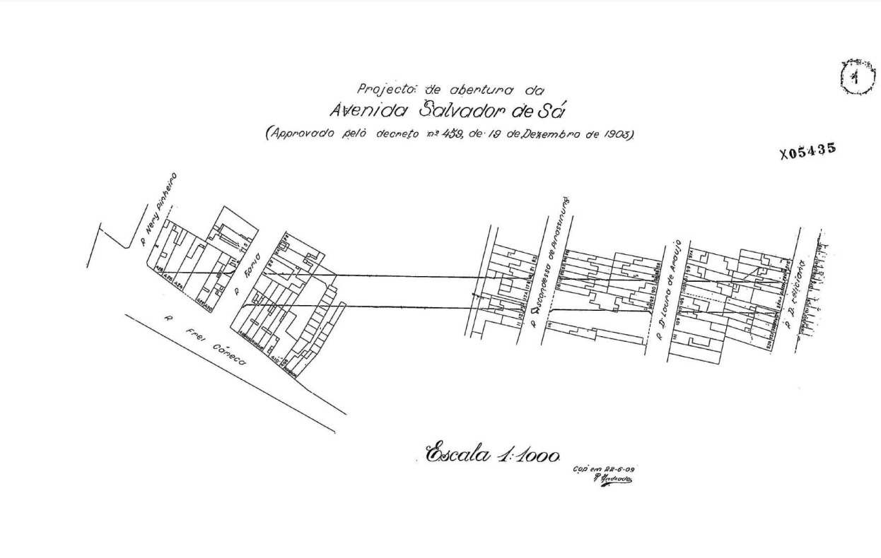 O projeto da rua Salvador de Sá - Reprodução