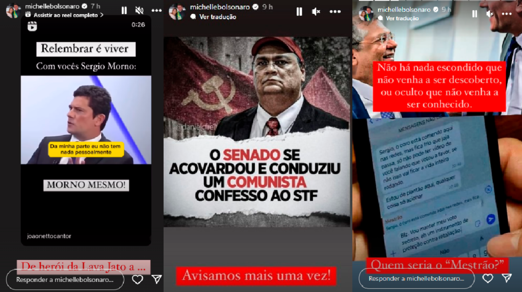 Publicações de Michelle Bolsonaro - Foto: Reprodução
