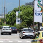 Diversos banners anunciam o G20 na cidade - Marcos de Paula/Prefeitura do Rio