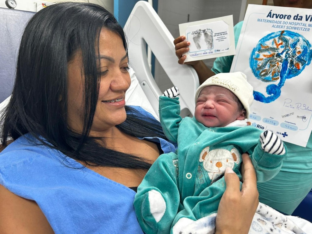 Pietro veio ao mundo no Hospital Municipal Albert Schweitzer - Prefeitura do Rio
