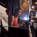 Mulher embriagada bate em taxi empurrando o carro contra outros três veículos. Foto: reprodução