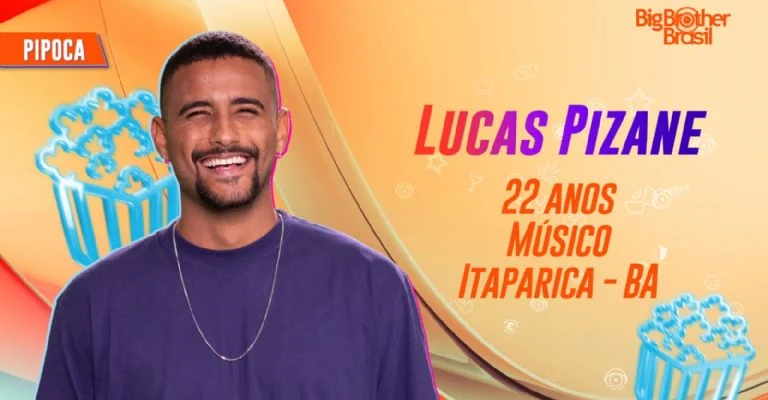 Lucas Pizane é participante do BBB 24 no grupo Pipoca — Foto: Globo