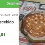 Pizzaria entrega pizza de papelão a cliente que fez Pix de um centavo e enviou comprovante falso. Foto: Divulgação