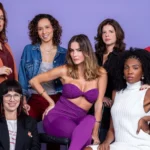 Elas por Elas: em cima, Isabel Teixeira, Thalita Carauta, Mariana Santos e Maria Clara Spinelli. Embaixo: Karine Teles, Deborah Secco e Késia — Foto: Globo/João Cotta