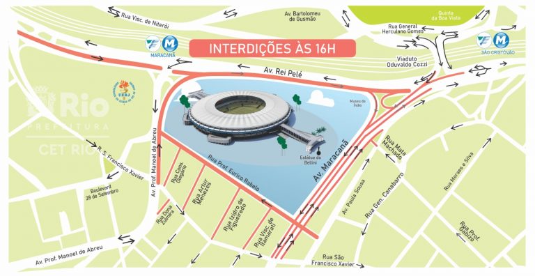 CET-Rio monta esquema de trânsito para clássico entre Flamengo e Vasco no Maracanã