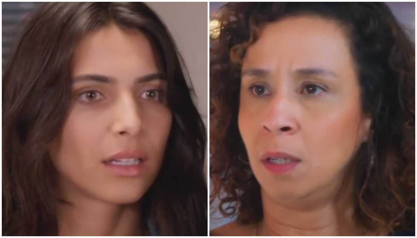 Em Elas por Elas, Ísis diz a Adriana que vai embora com a criança (Foto: Reprodução/Globo)