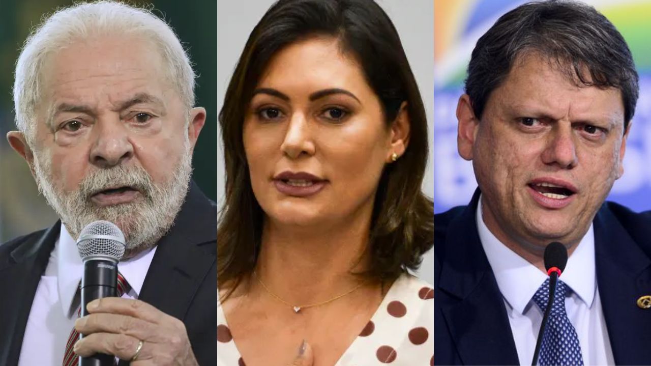 Lula, Michelle Bolsonaro e Tarcísio de Freitas – Reprodução