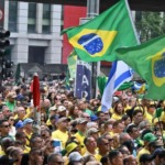 Bolsonaristas em ato golpista na Avenida Paulista. Foto: Nelson Almeida/AFP