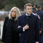 Presidente francês Emmanuel Macron ao lado de sua esposa, Brigitte Macron. Foto: Christophe PETIT TESSON