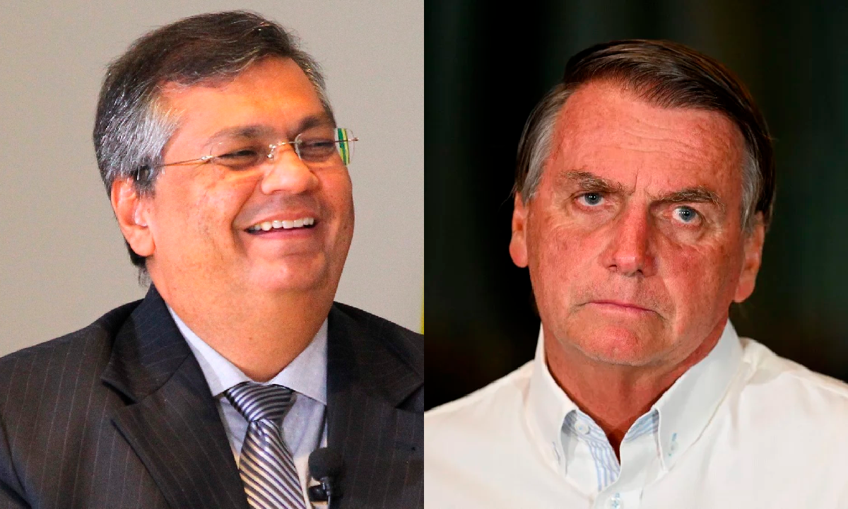 Flávio Dino, ministro do STF, e Jair Bolsonaro, ex-presidente do Brasil. Foto: reprodução