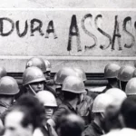 Pichação contra a ditadura instalada em 1964 no Brasil. Créditos: Arquivo Nacional