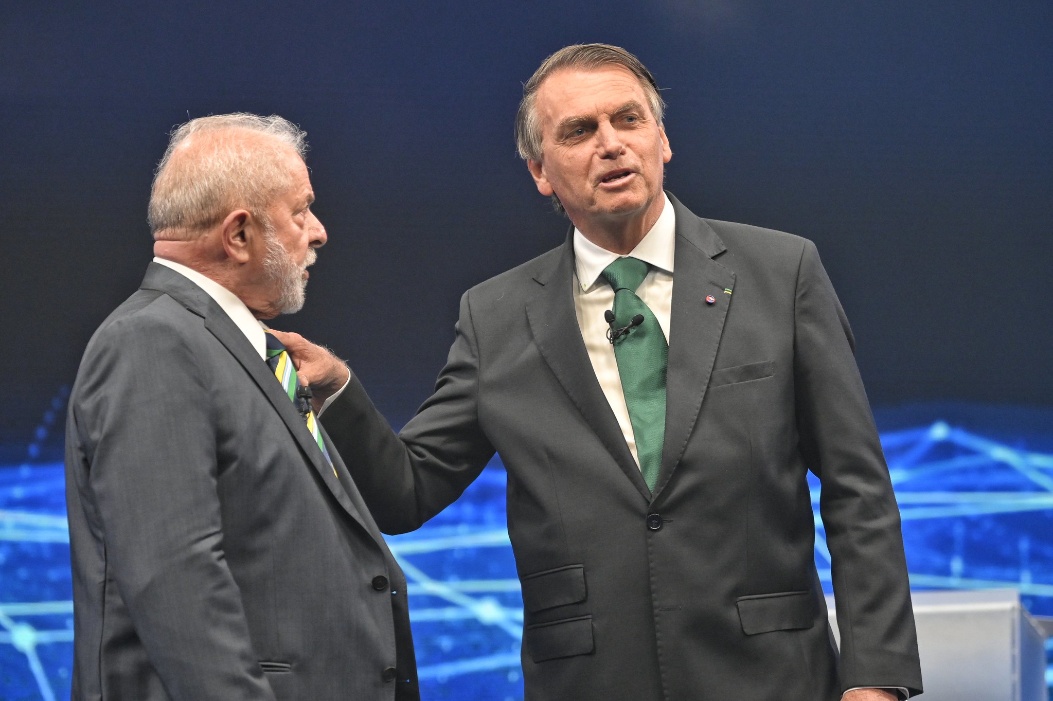 Lula e Bolsonaro em debate eleitoral na Band. Foto: Renato Pizzutto/Debate Band