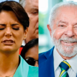 Michelle Bolsonaro e o presidente Lula. Foto: reprodução