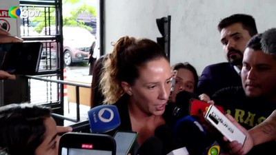 Mônica Benício e Agatha conversam coma imprensa sobre a prisão dos mandantes do assassinato de Marielle e Anderson - Foto: Reprodução