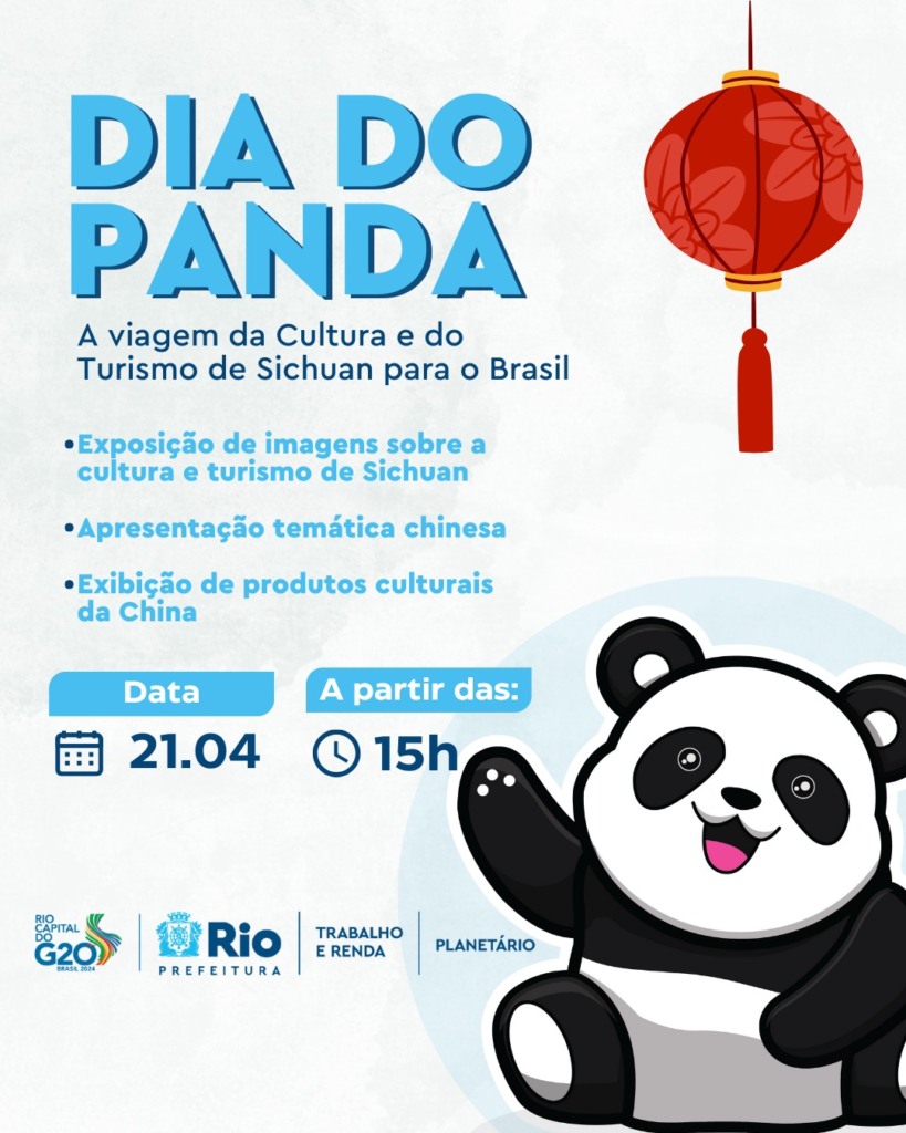 Dia do Panda será celebrado das 15h ás 16h30. Crédito: Divulgação SMTE
