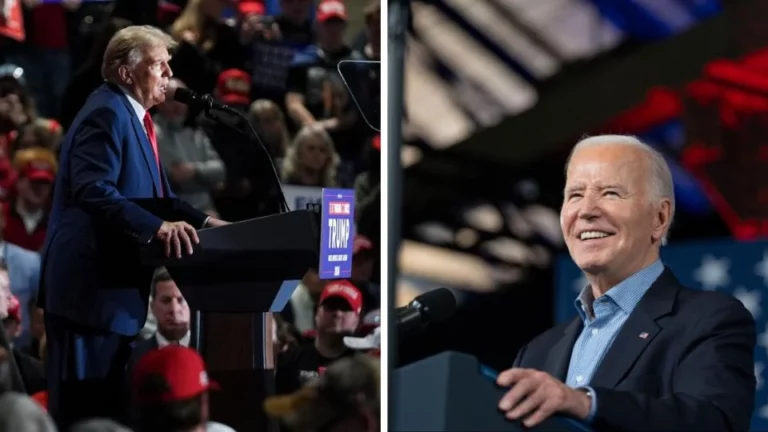 Fotomontagem (Instagram Donald Trump e Joe Biden) - Democrata reduz vantagem do republicano em pesquisa