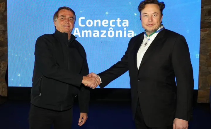 Jair Bolsonaro e Elon Musk. Foto: Reprodução