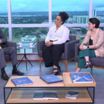 Eduardo Cunha, Basília Rodrigues e Larissa Rodrigues nos estúdios CNN Brasil em Brasília. Divulgação/CNN Brasil