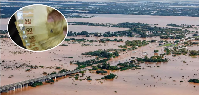 Dinheiro e enchentes no Rio Grande do Sul (Foto: Agência Brasil I Ricardo Stuckert)