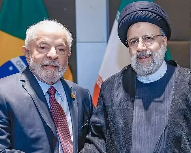 Lula e Ebrahim Raisi. Foto: reprodução
