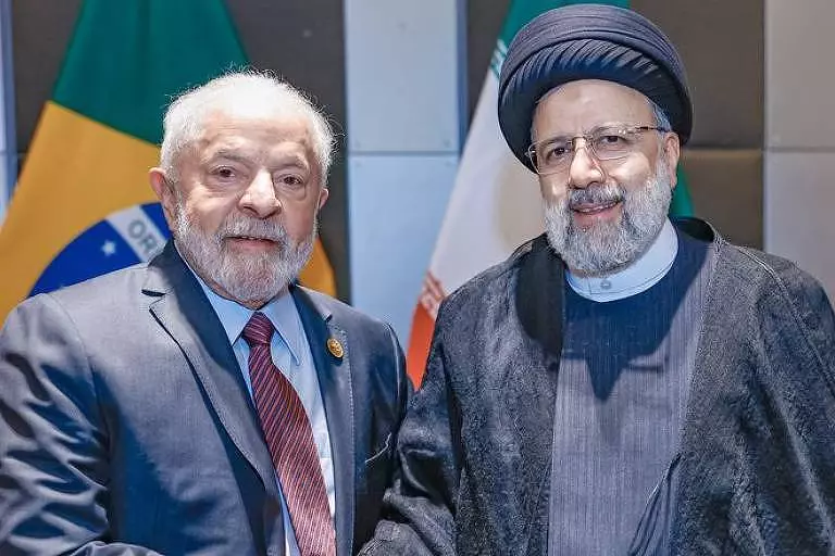 Lula e Ebrahim Raisi. Foto: reprodução
