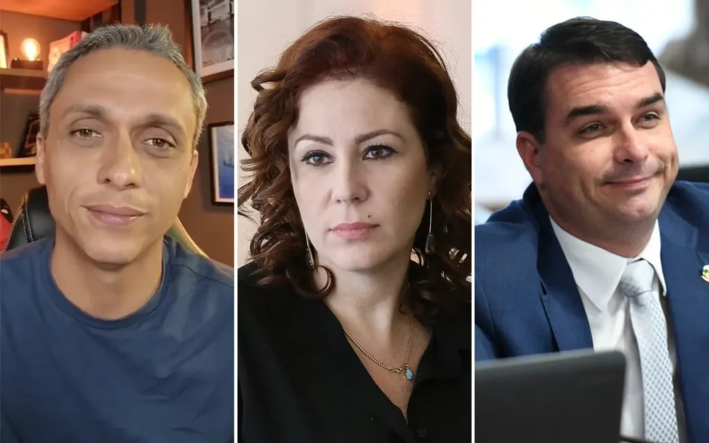 Gustavo Gayer, Carla Zambelli e Eduardo Bolsonaro: condenados por fake news. Fotomontagem - Reprodução