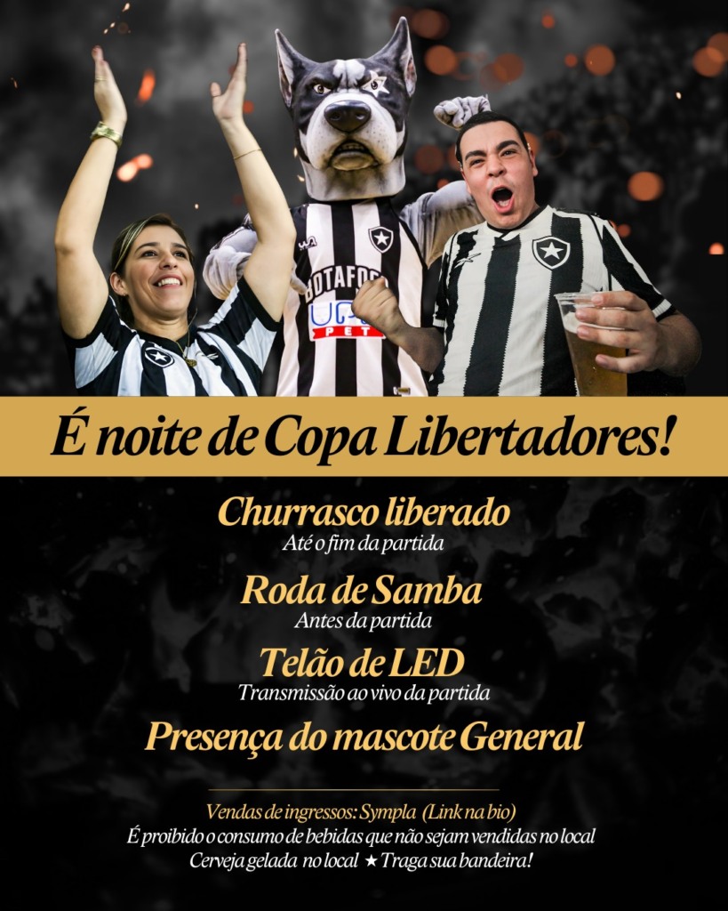 Universitario x Botafogo terá transmissão em General Severiano em evento com telão, churrasco e roda de samba
