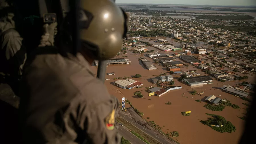 Cidade de Eldorado do Sul tomada pela enchente. Foto: Reprodução