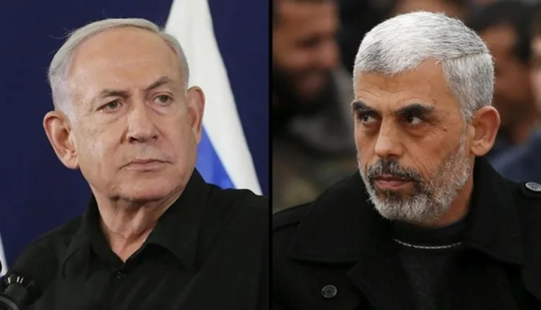 Benjamin Netanyahu e Yahya Sinwar. Foto: reprodução