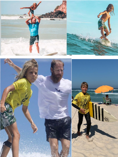 Fotos 1,2,3 - Phil Rajzman e Ben Almeida no Surf Experiences, 
promovido pelo tricampeão mundial de longboard
 Foto 4 – Ben em sua vitória, em maio, no Campeonato de Saquarema
