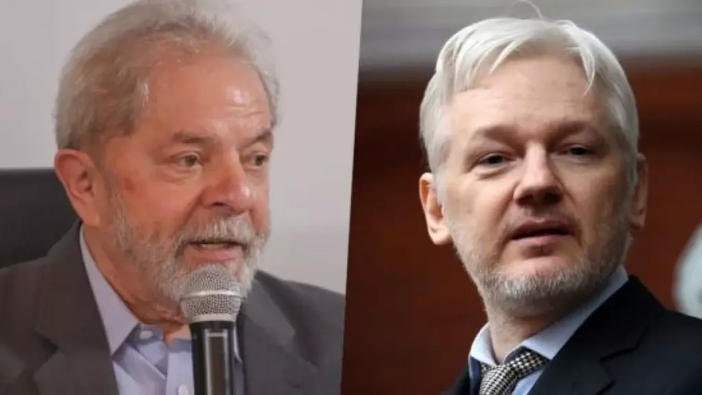 Lula e Julian Assange - Foto: Reprodução