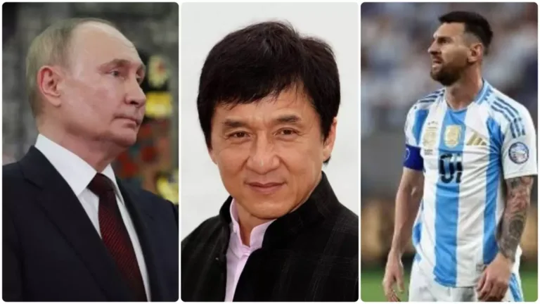 O presidente russo Vladimir Putin, o ator Jackie Chan e o argentino Leonel Messi também tiveram seus nomes envolvidos no escândalo. Fotomontagem
