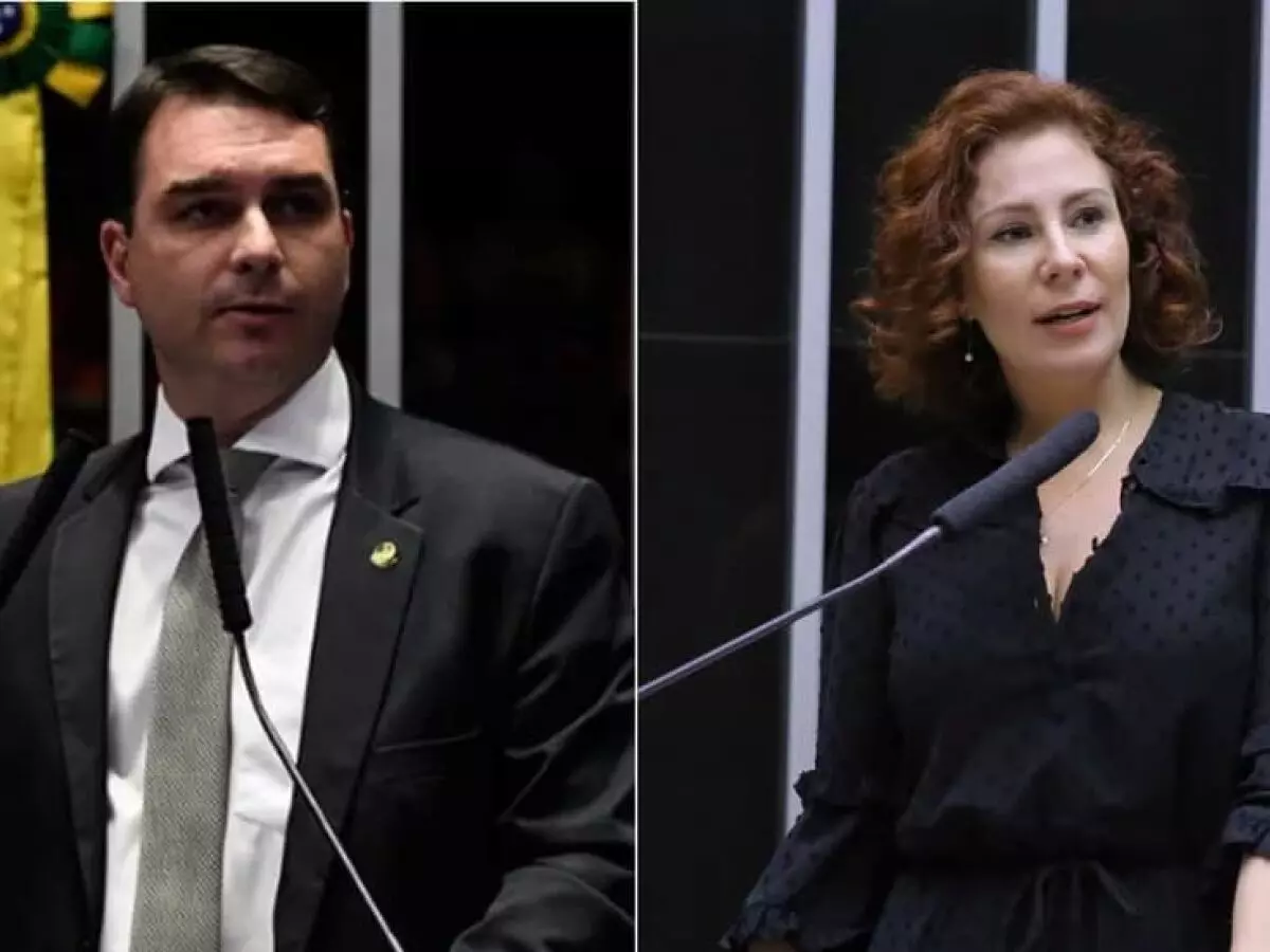 O senador Flávio Bolsonaro (PL-RJ) e a deputada Carla Zambelli (PL-SP) - Reprodução