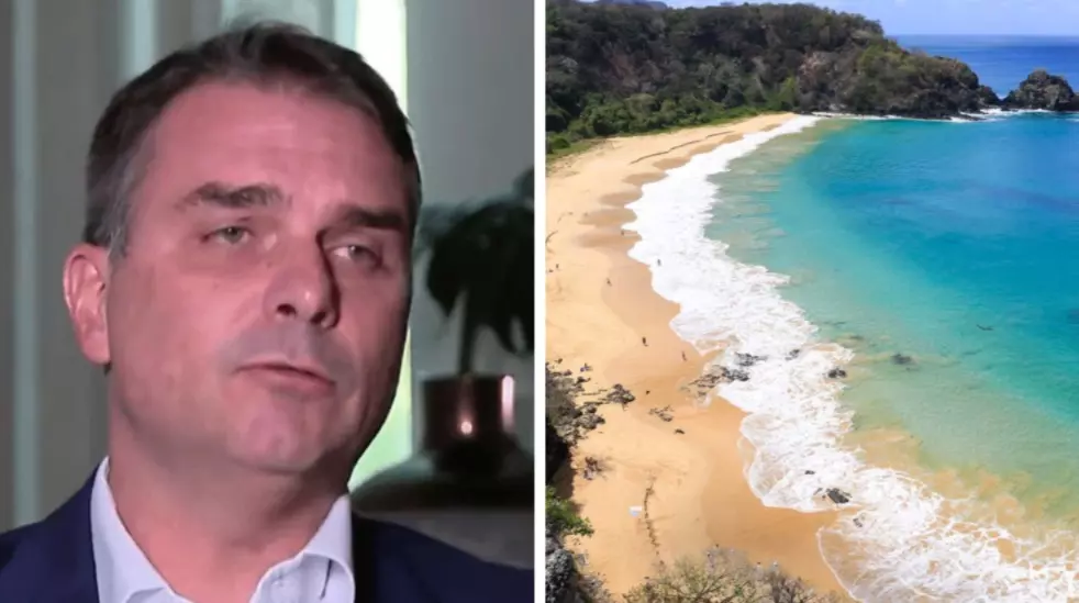 Flávio Bolsonaro e praia brasileira – Foto: Reprodução