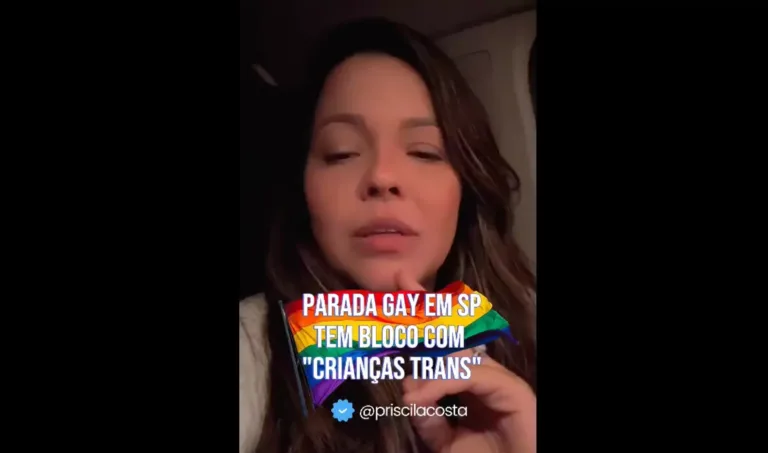 Priscila Costa durante seu vídeo. Foto: Divulgação