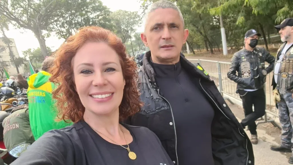 Carla Zambelli e o marido, Coronel Aginaldo. foto: Reprodução/Redes Sociais