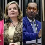 Pasmem: Os parlamentares Bia Kicis, Gleisi Halffmann, Jorge Kajuru e Nikolas Ferreira estão entre os 100 'cabeças' do Congresso — Foto: Câmara dos Deputados/ Agência Senado