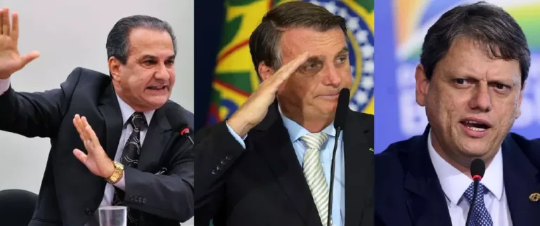 Silas Malafaia, Jair Bolsonaro e Tarcísio de Freitas. Foto: reprodução