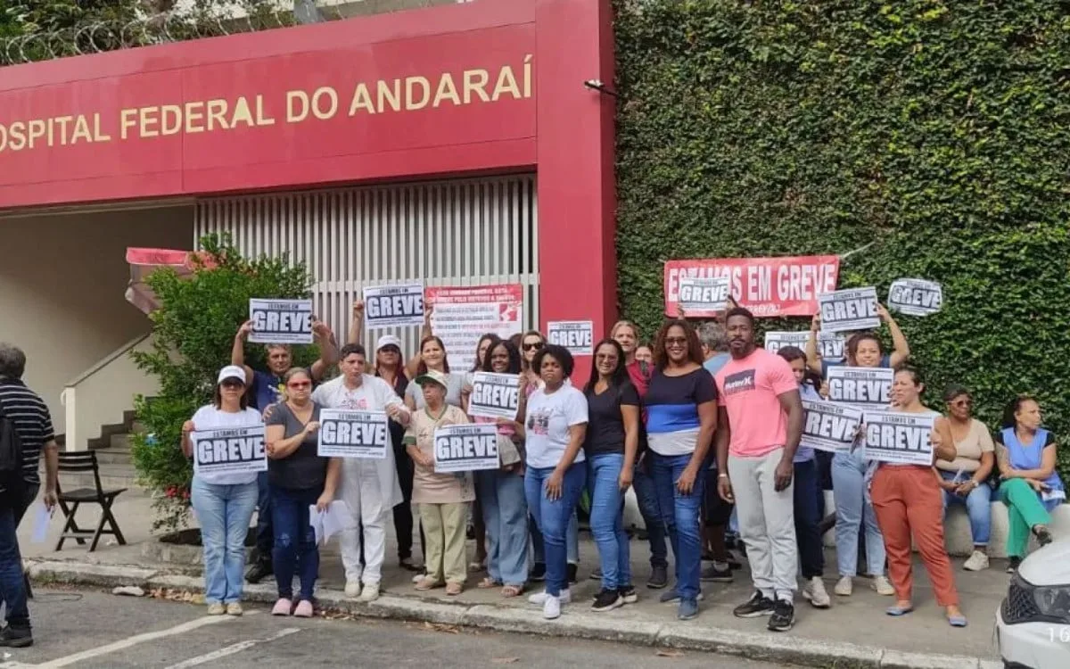 Funcionários em greve no Hospital Federal do Andaraí Divulgação/Sindsprev